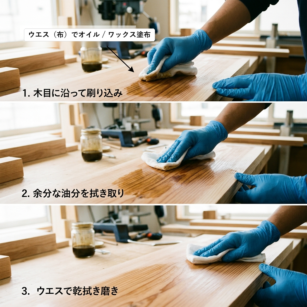 オイル・ワックスの塗り方手順